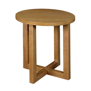 Regency Chloe Round Veneer End Table in Medium Oak | Cymax