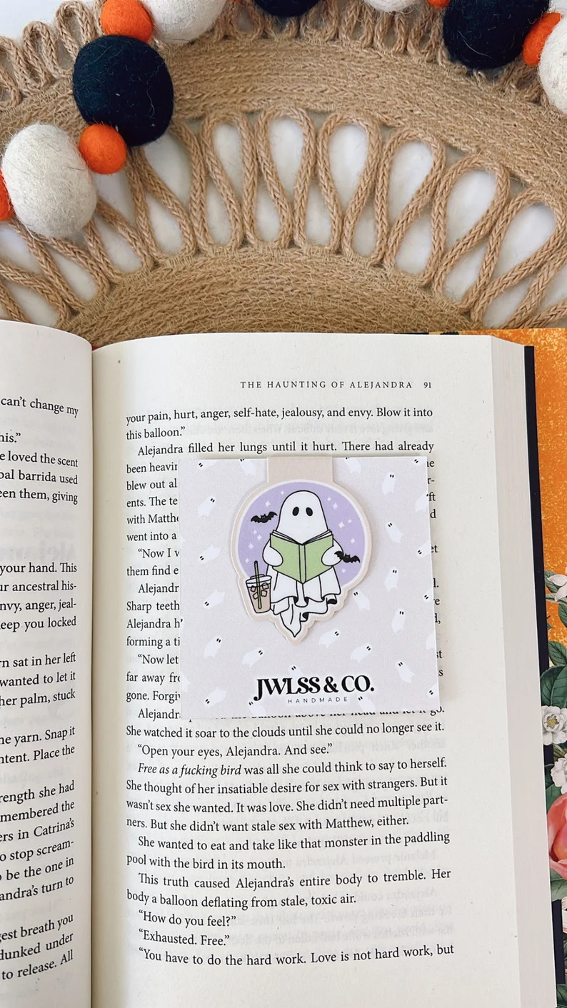 Iced Coffee Ghosts Witchy Magnetic Bookmarks Halloween Gift Handmade Book Accessories Page Marker... | Etsy (US)