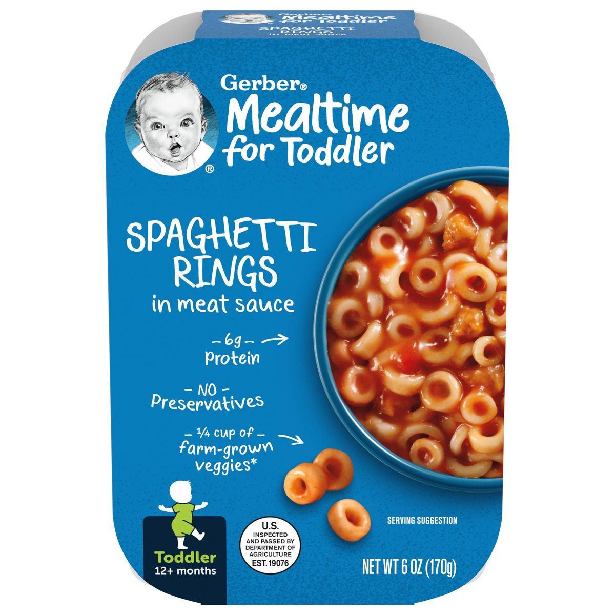 Gerber Toddler Spaghetti Rings in a Meat Sauce Baby Meals - 6oz | Target