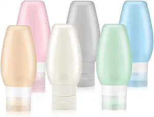 Portable Bottles Set, Uerstar Leak Proof Squeezable Silicon Tubes Travel Size Toiletries Containe... | Amazon (US)