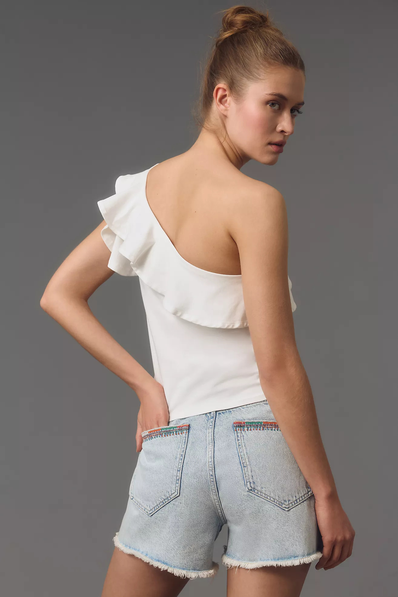 Maeve One-Shoulder Ruffled Top | Anthropologie (US)