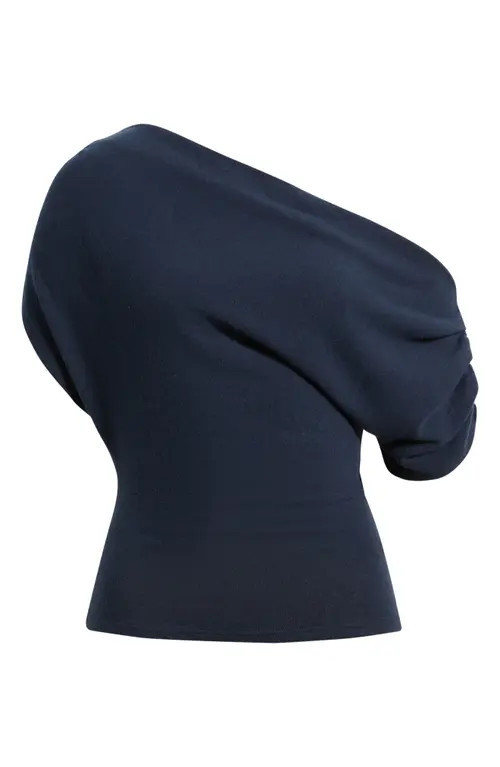 Reformation Iris One-Shoulder Knit Top in Midnight at Nordstrom, Size Small | Nordstrom