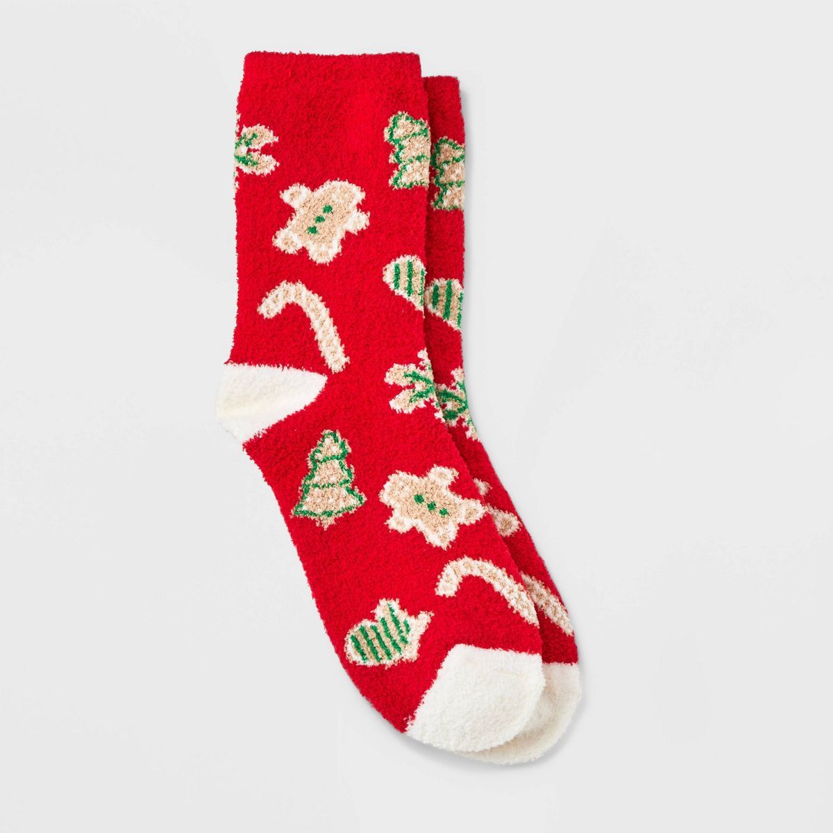 Women's Gingerbread Cookies Cozy Holiday Crew Socks - Wondershop™ Red/White 4-10 | Target