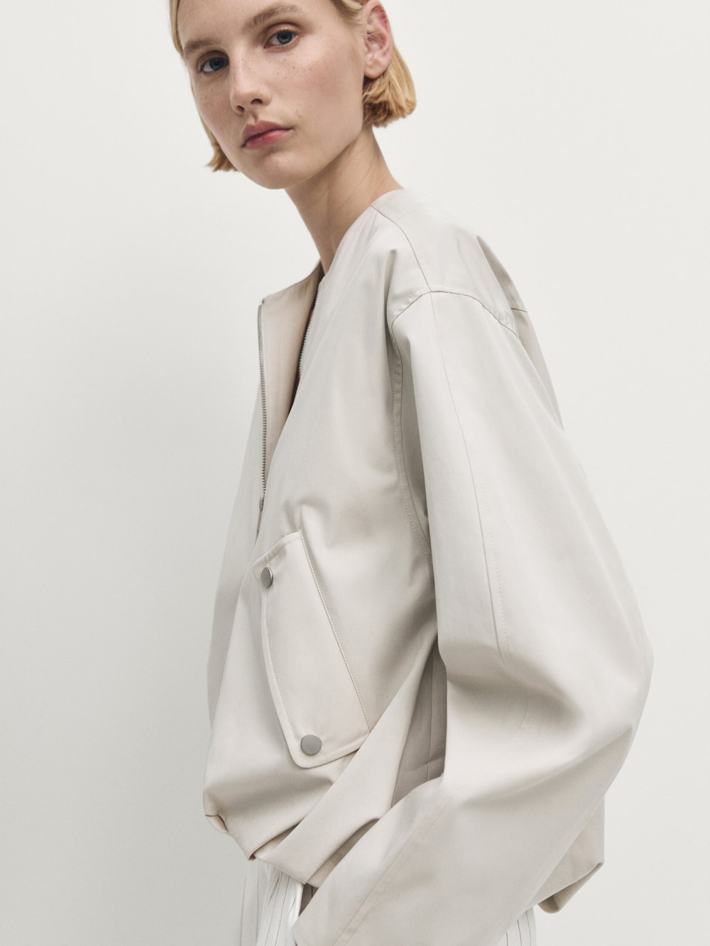 Voluminous bomber jacket with pockets | Massimo Dutti UK