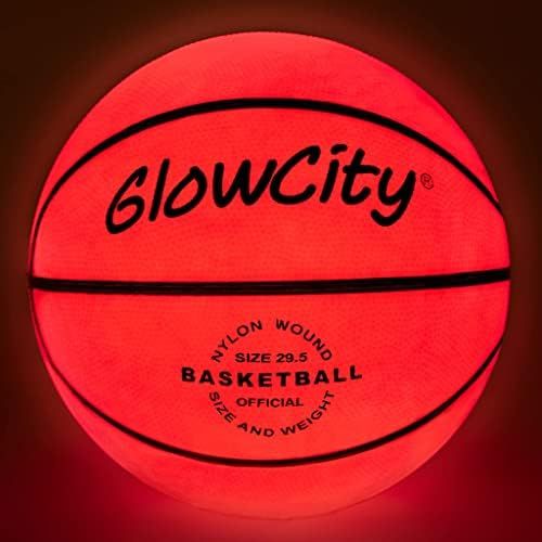 GlowCity Glow in The Dark Size 7 Basketball for Teen Boy - Glowing Red Basket Ball, Light Up LED ... | Amazon (US)