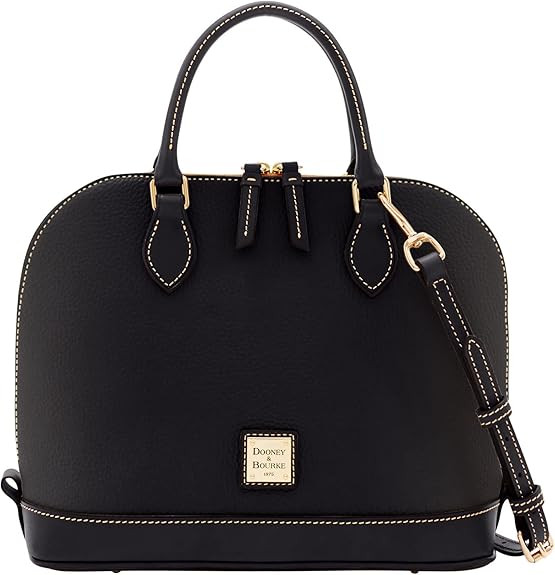 Dooney & Bourke Women's Zip Zip Satchel in Pebble Grain Leather, Large Handbag with Adjustable & ... | Amazon (US)