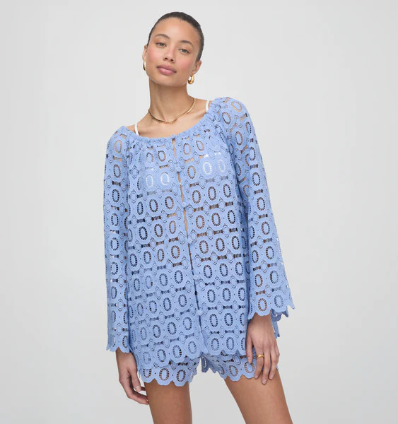 The Enella Tunic - Cornflower Lace | Hill House Home US