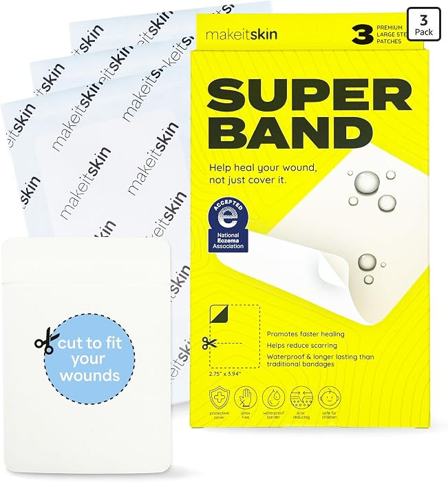 SUPERBAND Premium Hydrocolloid Bandages Waterproof Wound Dressing by MakeItSkin | Thin, Fast Heal... | Amazon (US)