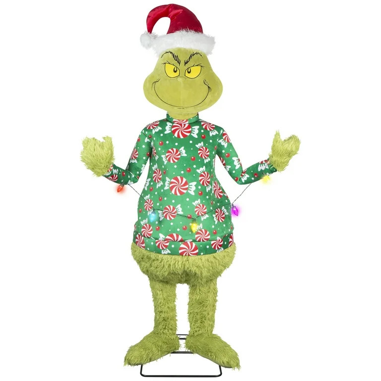 Christmas Life Size Animated Dr. Seuss' The Grinch in Sweater 29.52 in x 70.07 in x 21.65 in 16.3... | Walmart (US)