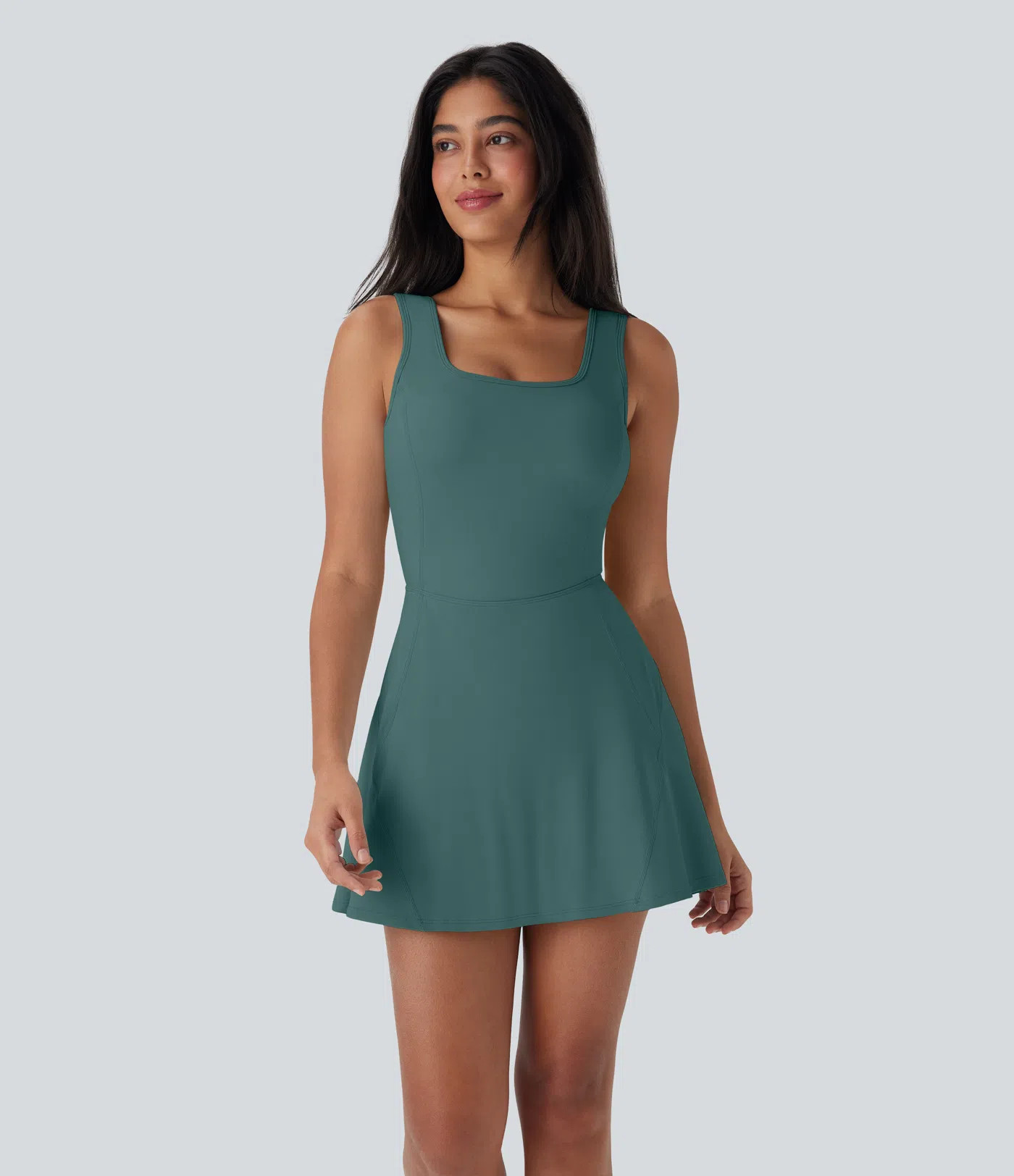 SoftlyZero™ Airy U Neck 2-in-1 Pocket Mini InstantCool Dance Active Dress-Easy Peezy | HALARA