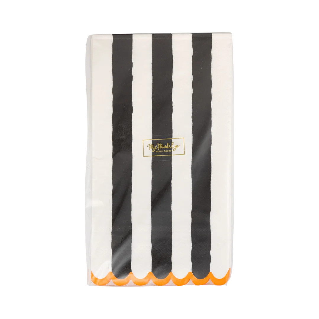 Black and Cream Striped Dinner Napkin | My Mind's Eye