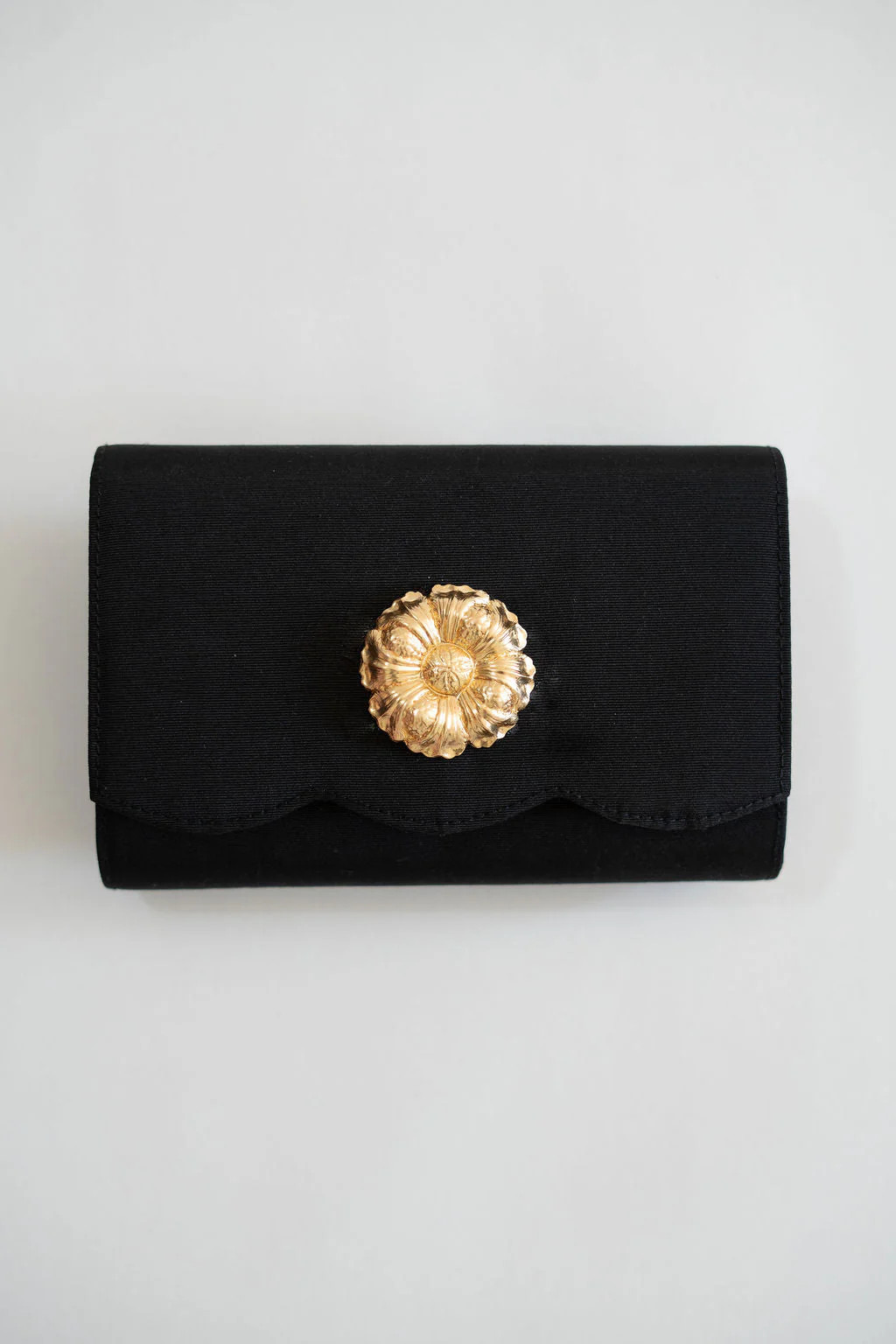 Ruby Scalloped - Faille Black Clutch | Lisi Lerch Inc