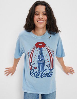 AE Oversized Americana Coca Cola Graphic Tee | American Eagle Outfitters (US & CA)
