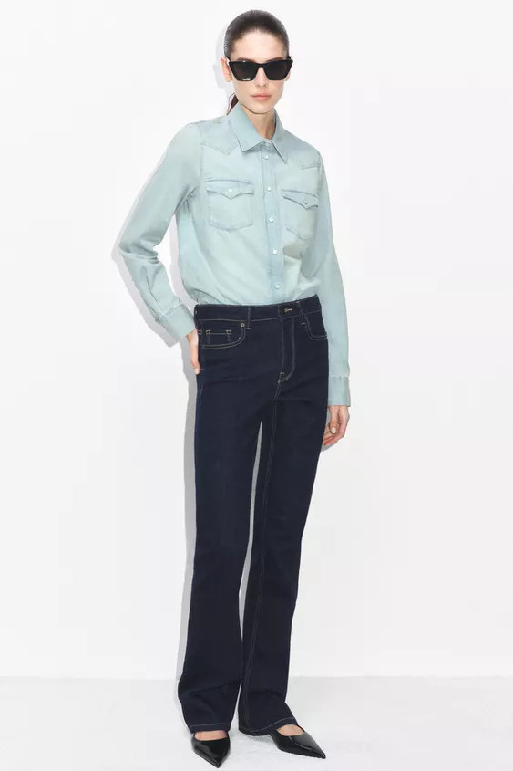 ZW COLLECTION HIGH RISE BOOTCUT JEANS | Zara US