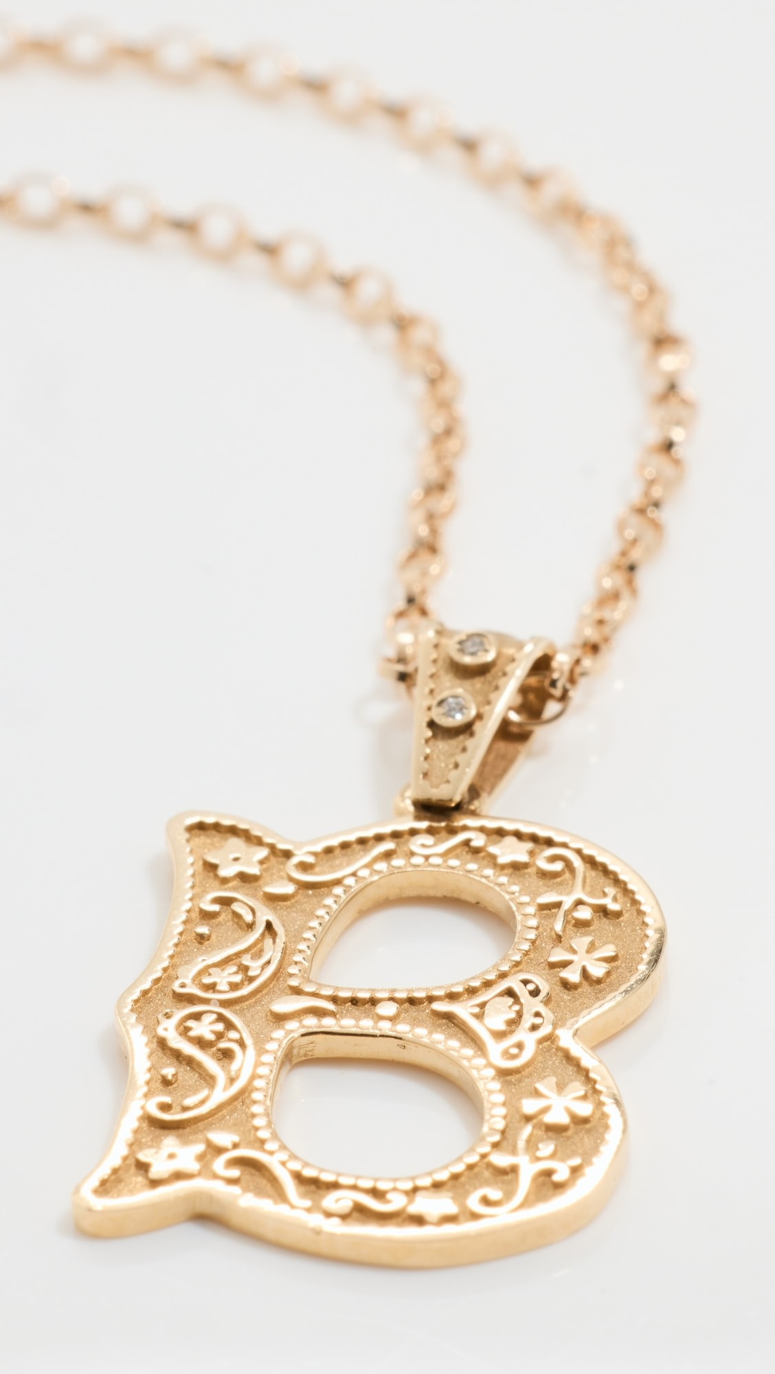 Marlo Laz 14k Gold Small Southwestern Initial Charm 1.8 Rolo Chain For Charm  B | Shopbop | Shopbop
