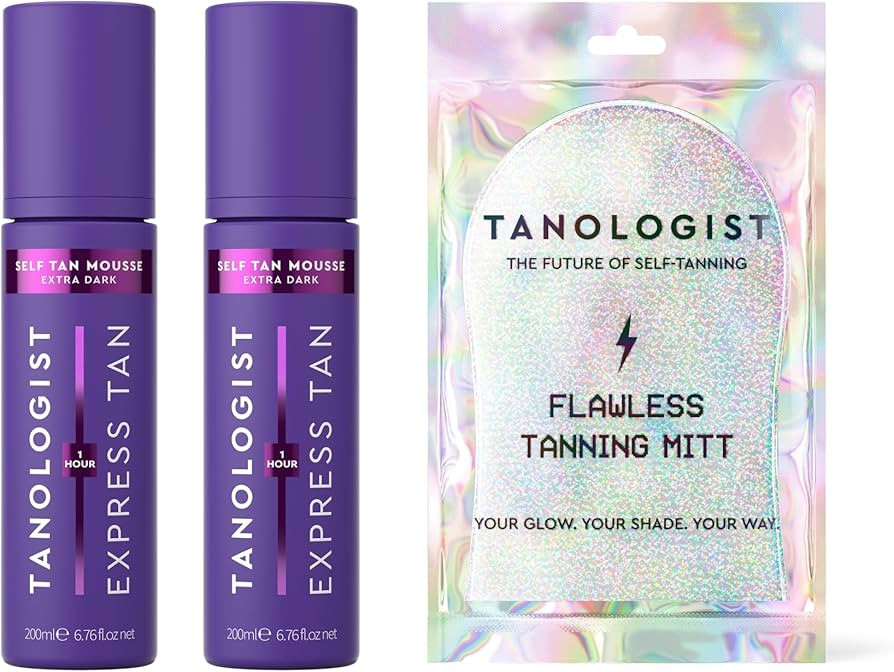 Tanologist Extra Dark Mousse Tanning Bundle - 2 Bottles Hydrating Sunless Tanning Mousse with Fla... | Amazon (US)