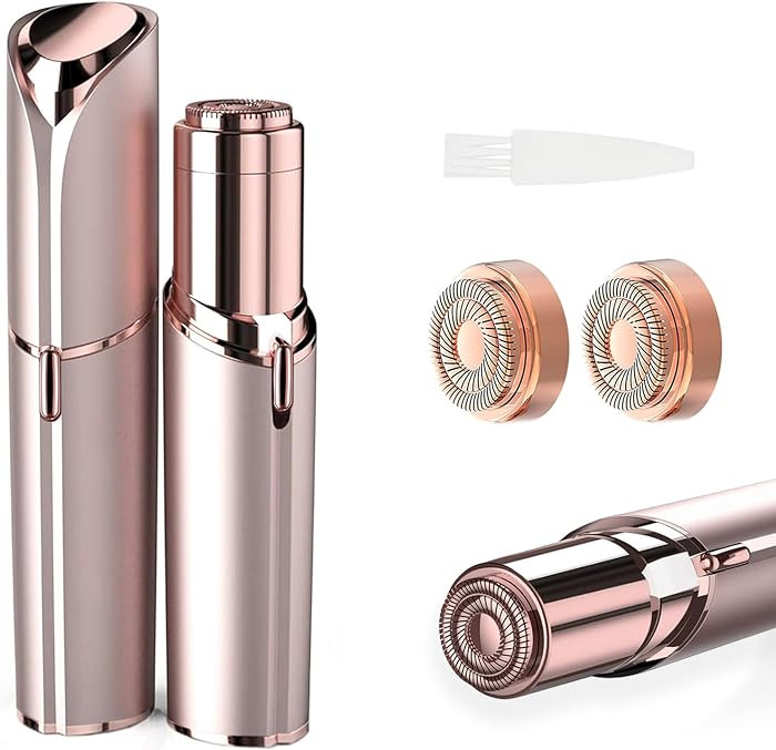 Women Facial Hair Removal Device Battery Operated with 2 Replacement Heads,Ladies Face Shaver for... | Amazon (US)