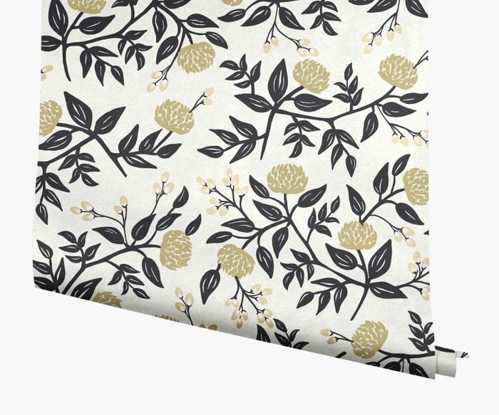 White & Black Peonies Wallpaper | Rifle Paper Co. | Rifle Paper Co.