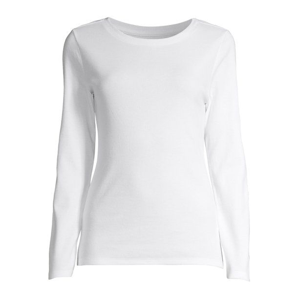 Time and Tru Women's Pullover Slim T-Shirt with Long Sleeves, 2 Pack - Walmart.com | Walmart (US)