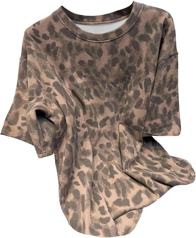 SOLY HUX Women's Leopard T Shirt Cheetah Print Short Sleeve Tee Summer Streetwear Casual Tops | Amazon (US)
