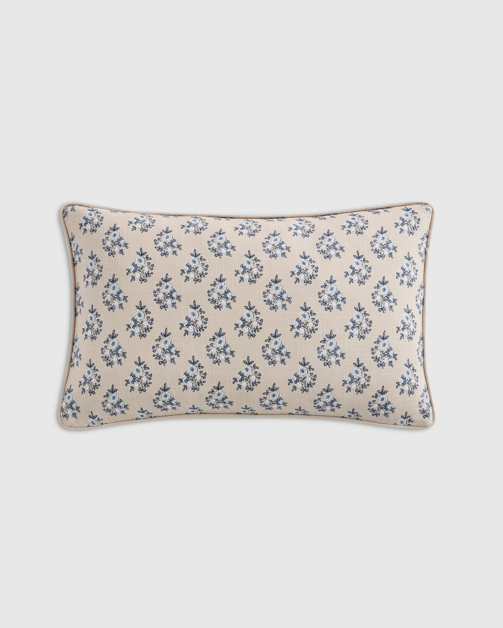 Piped Floral Cotton Pillow Cover | Quince