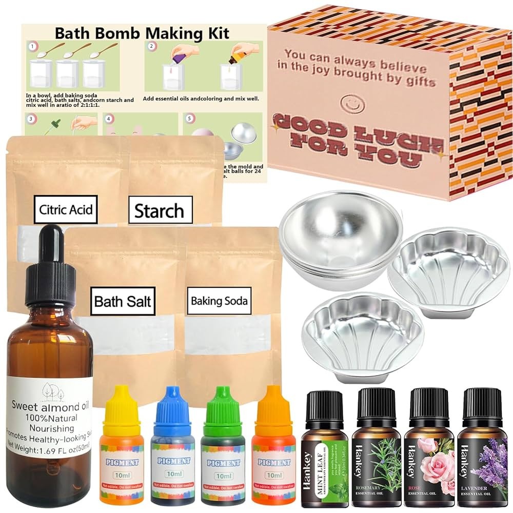Bath Bomb Making Kit- Make Your Own Spa Set, Shower Craft Kits with Bath Bomb Molds, Soap Making ... | Amazon (US)