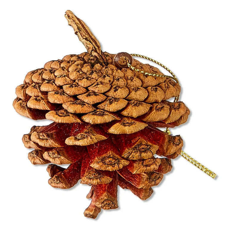 24 Count Natural Brown Pinecone Christmas Ornaments, Assorted Sizes, by Holiday Time | Walmart (US)