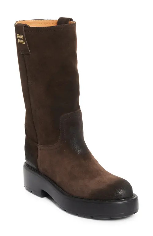 Miu Miu Work Boot in Moro at Nordstrom, Size 9.5Us | Nordstrom