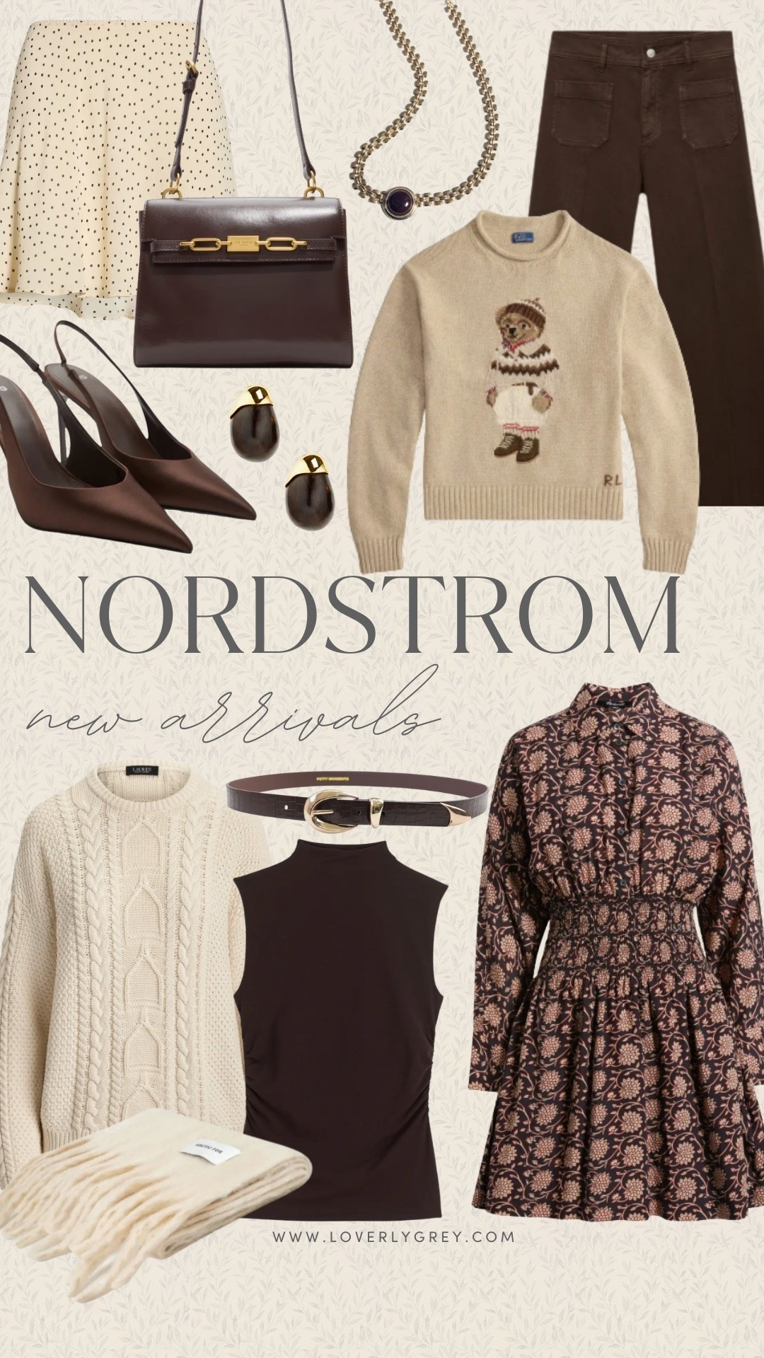 Nordstrom new arrivals I’m moving! The polo bear sweaters have been trending lately and I love this festive one they recently dropped on their website. I’m also loving the patterned dress, knit cream sweater, and brown heels!

#LTKStyleTip #LTKShoeCrush #LTKItBag