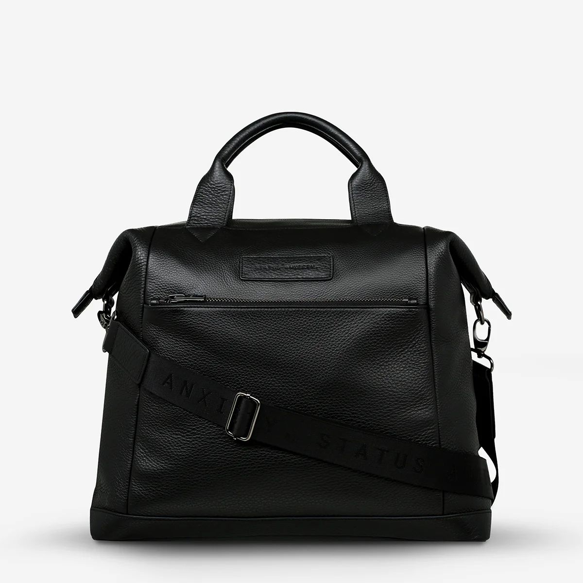Comes In Waves Black Leather Baby Bag | Status Anxiety® | Status Anxiety 