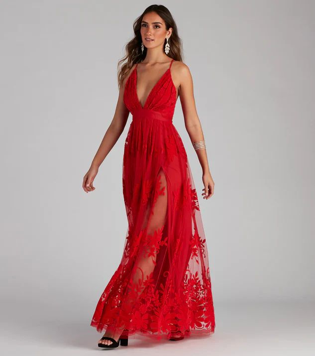 Morgan Formal Flocked Velvet Dress | Windsor Stores