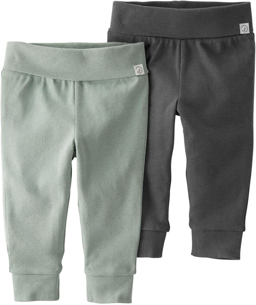 Little Planet By Carter's Baby 2-Pack Organic Cotton Grow-with-Me Pants, Meadow/Charcoal, 12 Mont... | Amazon (US)