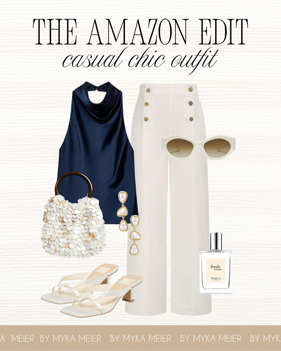 A timeless navy and white outfit you'll wear on repeat. From tailored sailor pants to elegant accessories, these Amazon finds create an effortlessly polished summer look. Shop everything linked below! ✨ 

 #LTKgrwm #LTKootd #LTKSeasonal