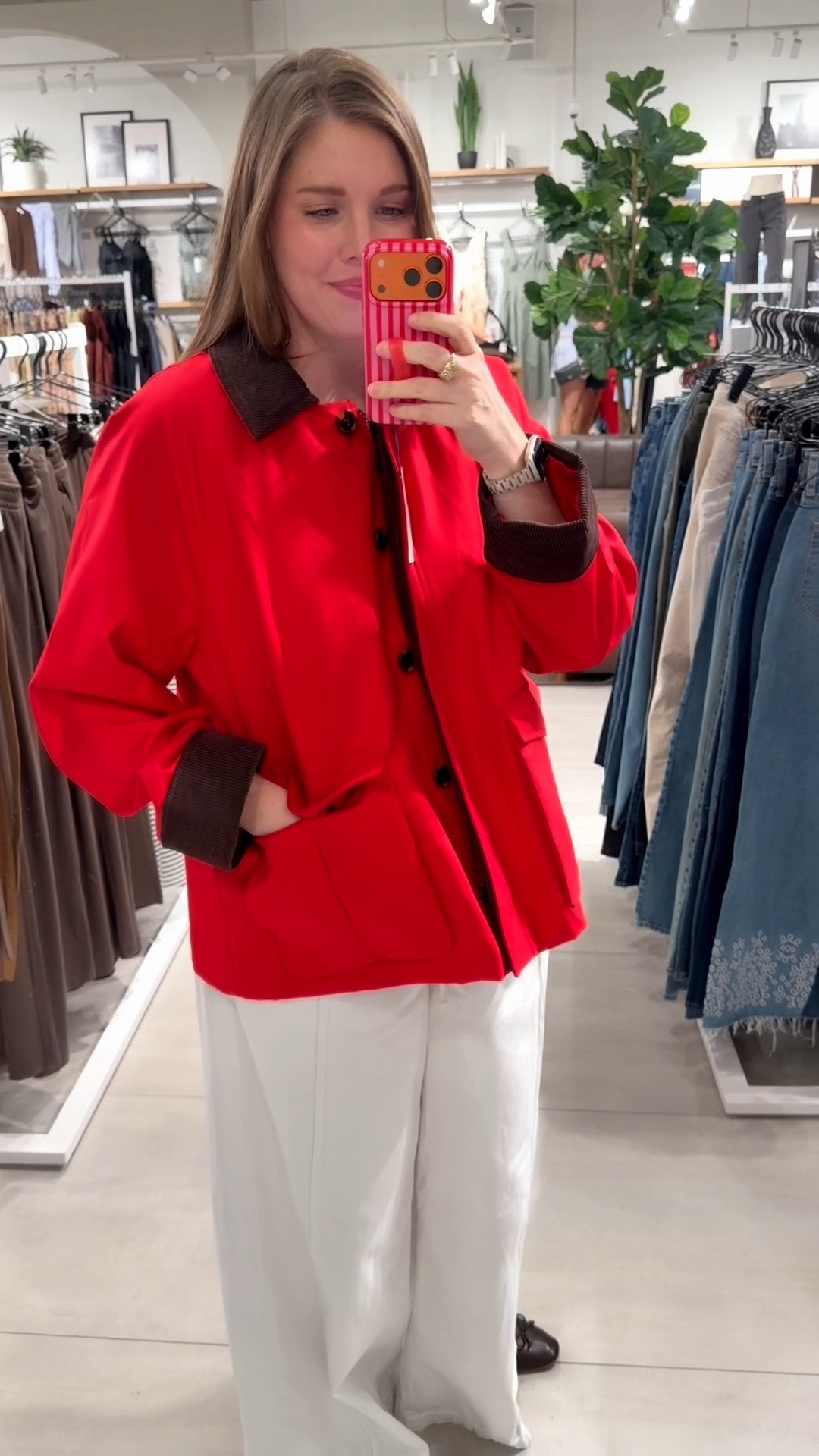 Would not change a THING about this chore jacket! Comes in multiple colors, runs TTS, I'm in an XL here and I'm 5'8". The color is beautiful and the corduroy details are perfect.
......:.
Fall coat fall jacket chore coat red coat red jacket Abercrombie new arrivals Abercrombie coat Abercrombie jacket size xl jacket size 14 jacket try on size 14 try on midsize try on midsize haul Abercrombie haul Abercrombie try on transitional coat winter coat winter jacket fall trends fall fashion fall outfit date night outfit causal outfit casual coat casual jacket casual look red outerwear

#LTKMidsize #LTKPlusSize #LTKWorkwear