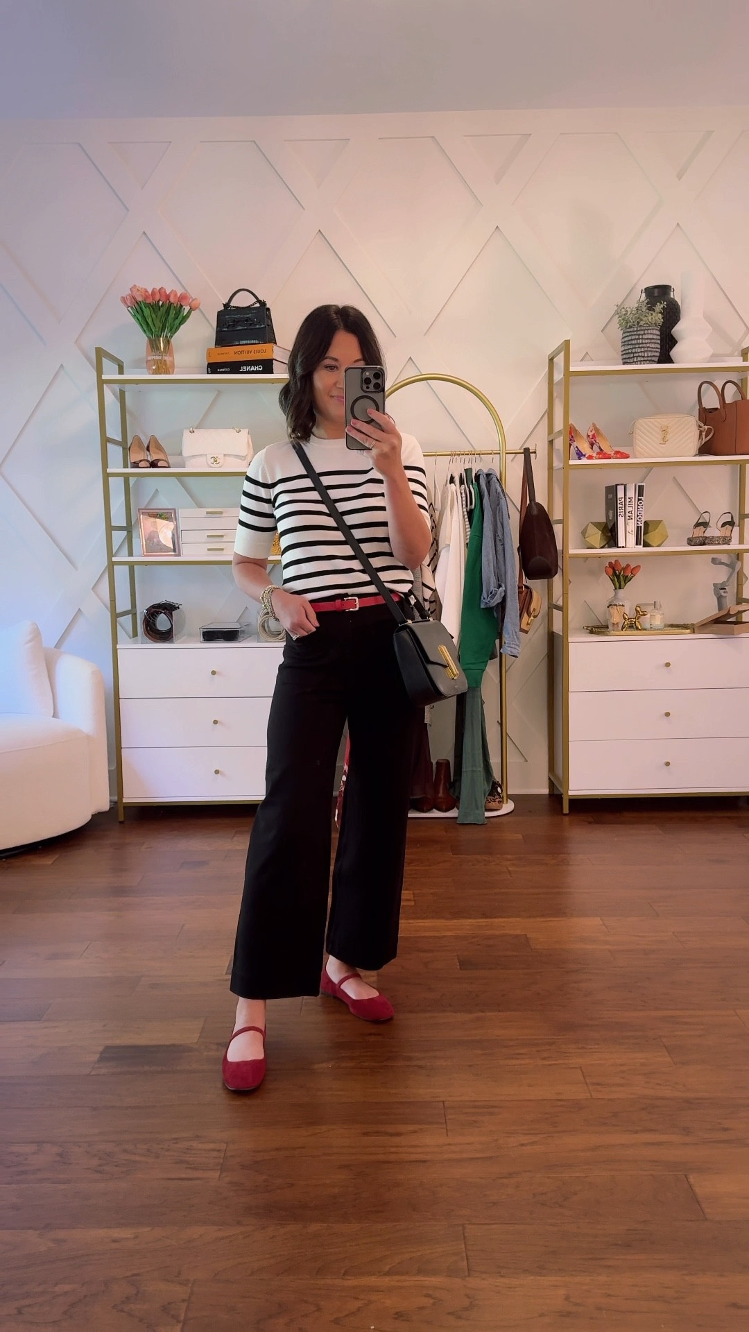 Fall outfit idea- red is on trend so I’m loving these comfortable ballet flats from madewell and added a red belt to tie it all together 

#LTKFallSale #LTKVideo #LTKOver40
