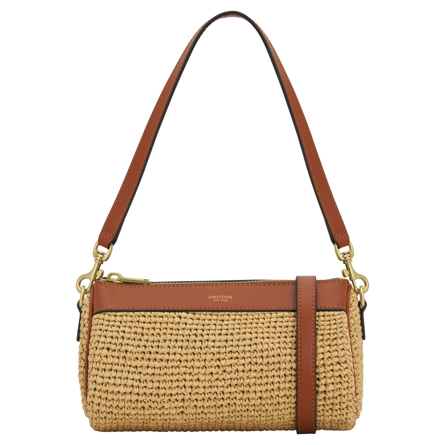 HARVEY CROCHET BAGUETTE CROSSBODY NATURAL/COGNAC | Oroton