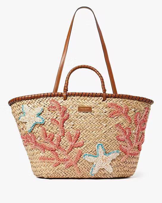 What The Shell Embellished Straw Large Tote | Kate Spade (US)