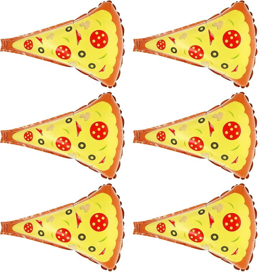 6Pcs Handheld Pizza Balloons for Party, Realistic Slice Foil Balloons, Inflatable Fast Food Pizza... | Amazon (CA)
