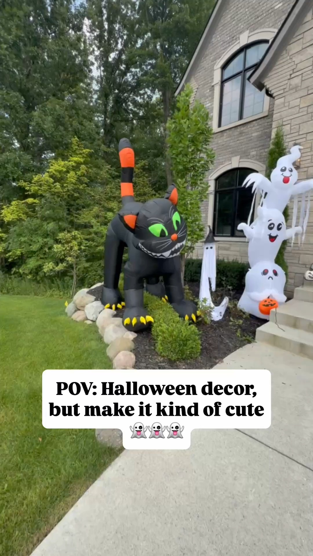 #ad @Wayfair  Check out my cute but spooky Halloween finds including the cat that turns its head, stacked blow up ghosts, Jack-o’lanterns, ghost door mat, Halloween wreath and more. #wayfair #wayfairpartner @shop.ltk #liketkit

#LTKHome #LTKSeasonal