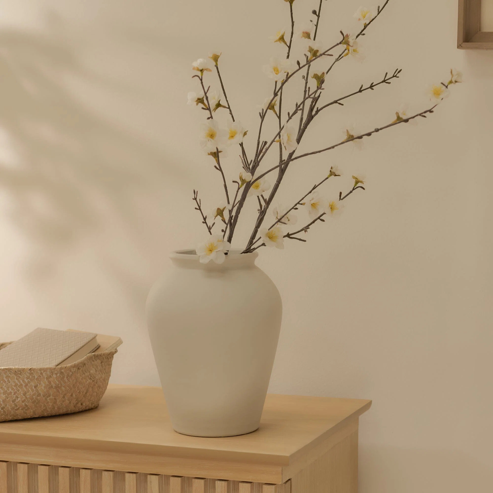 23cm Terracotta Vase - Off White | Wayfair UK