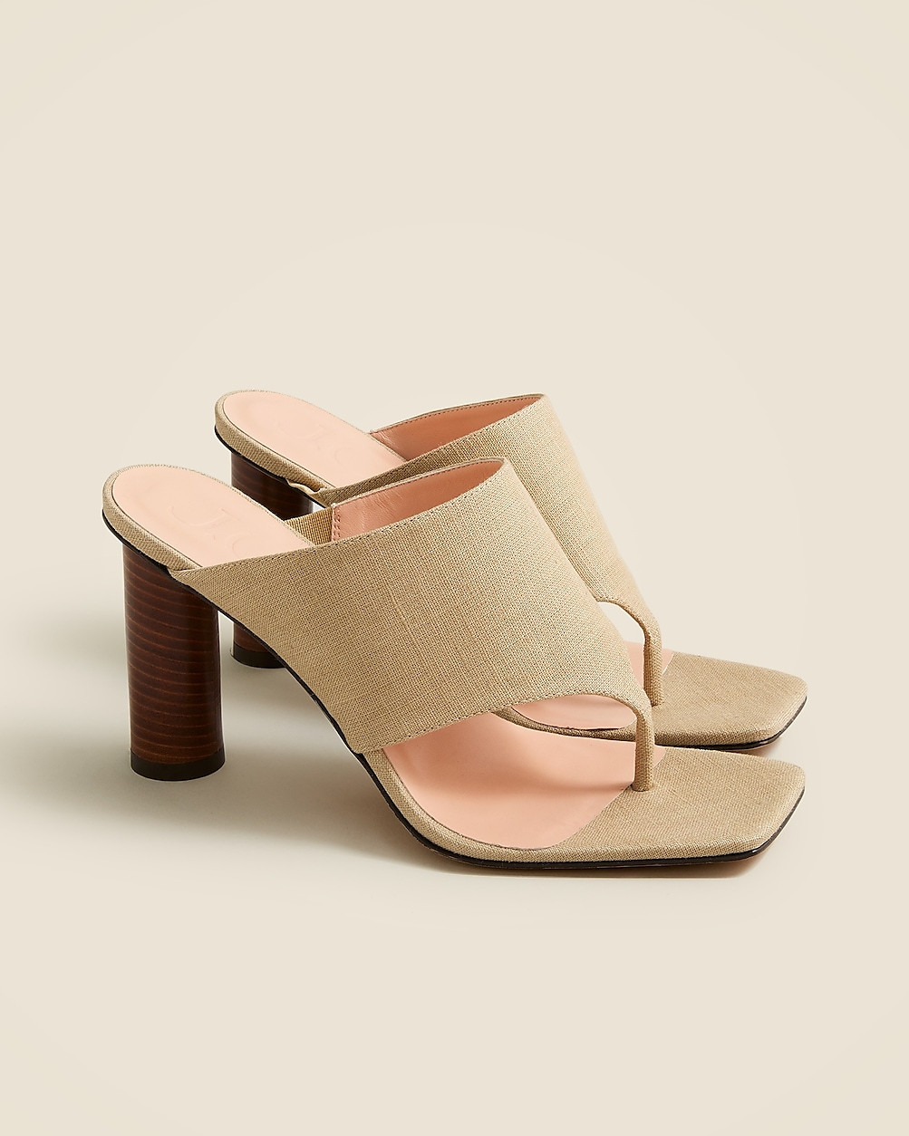 Rounded-heel thong sandals in linen | J. Crew US