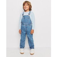 Mango Younger Boys' Denim Dungarees, Blue, Size Age: 3-4 Years | Very (UK)