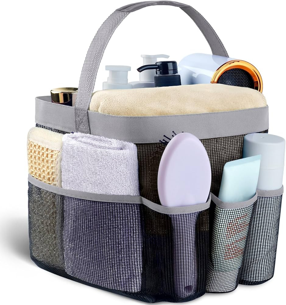 Mesh Shower Caddy Portable for College Dorm Room Essentials with 8 Pockets, Hanging Shower Caddy ... | Amazon (US)