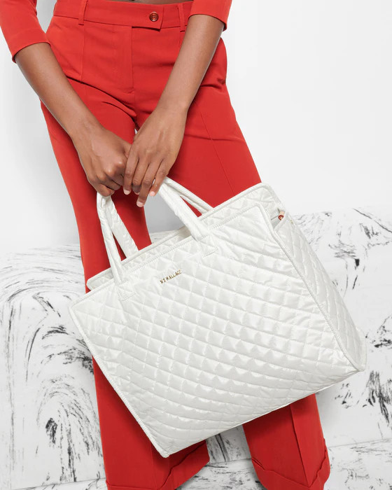 Pearl Metallic Large Box Tote | MZ Wallace