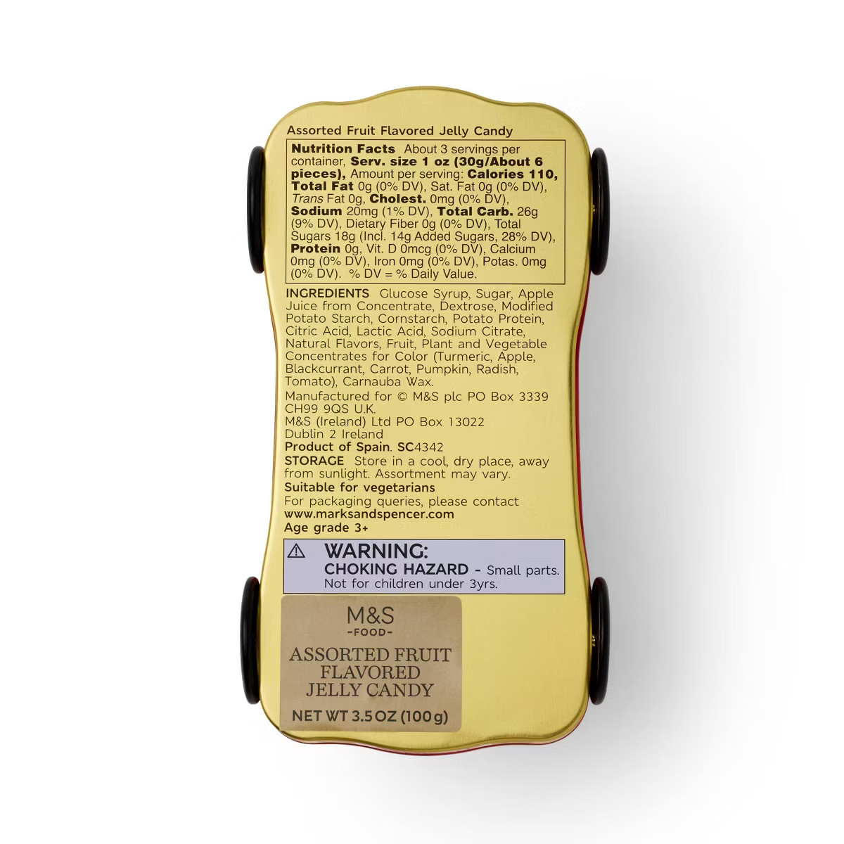 M&S Push Along Christmas Candy Car Tin with Jellies - 2.29oz | Target