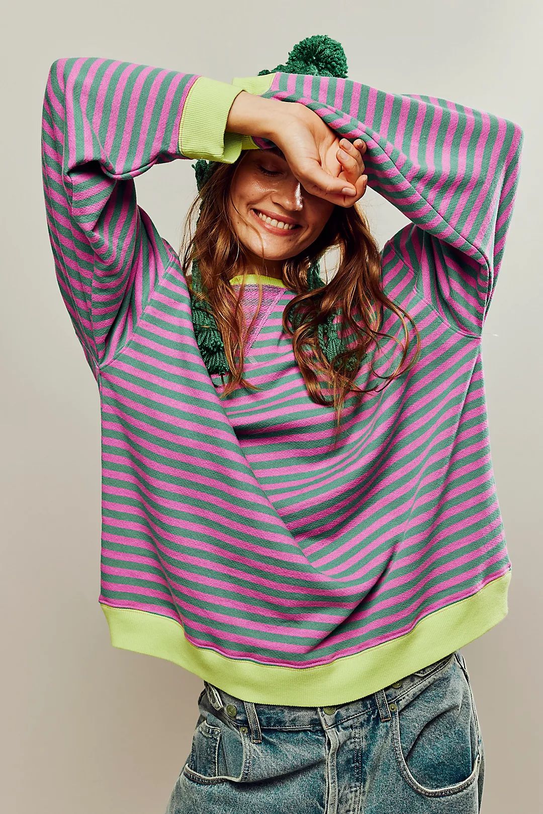 Classic Striped Oversized Crewneck | Free People (Global - UK&FR Excluded)