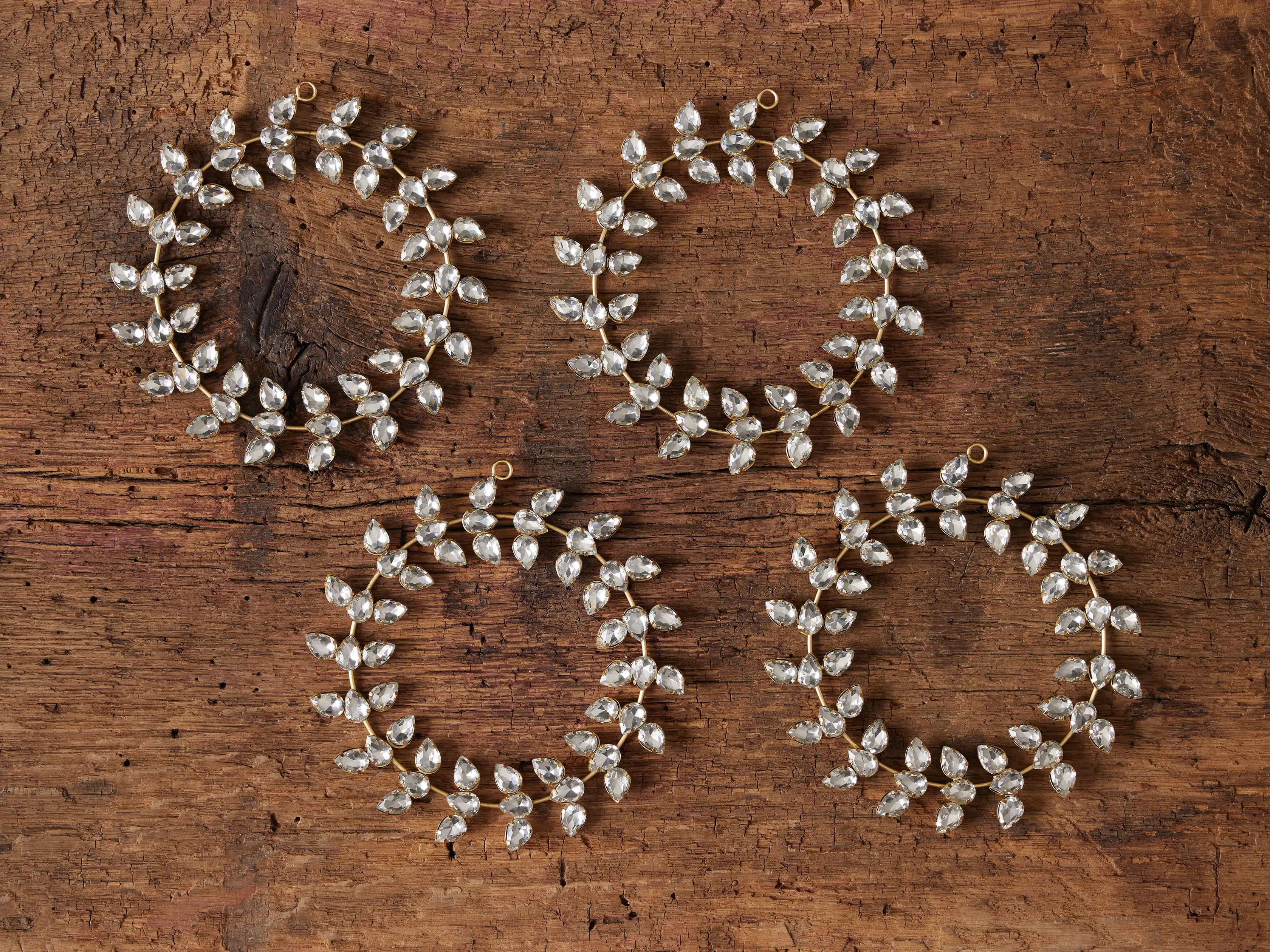 Snowflake Wreath Ornaments (Set of 4) | Arhaus