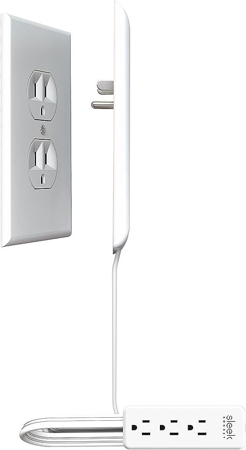 Sleek Socket Original & Patented Ultra-Thin Outlet Covers Extender with Cord Concealer Kit, Flat ... | Amazon (US)