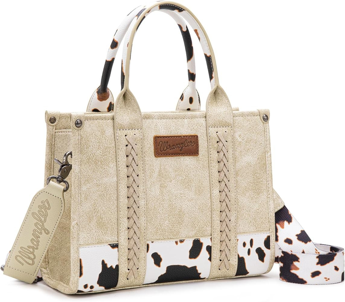 Montana West \u00d7 Wrangler Tote Bag for Women Western Cow Print Purse Designer Top Handle Handb... | Amazon (US)