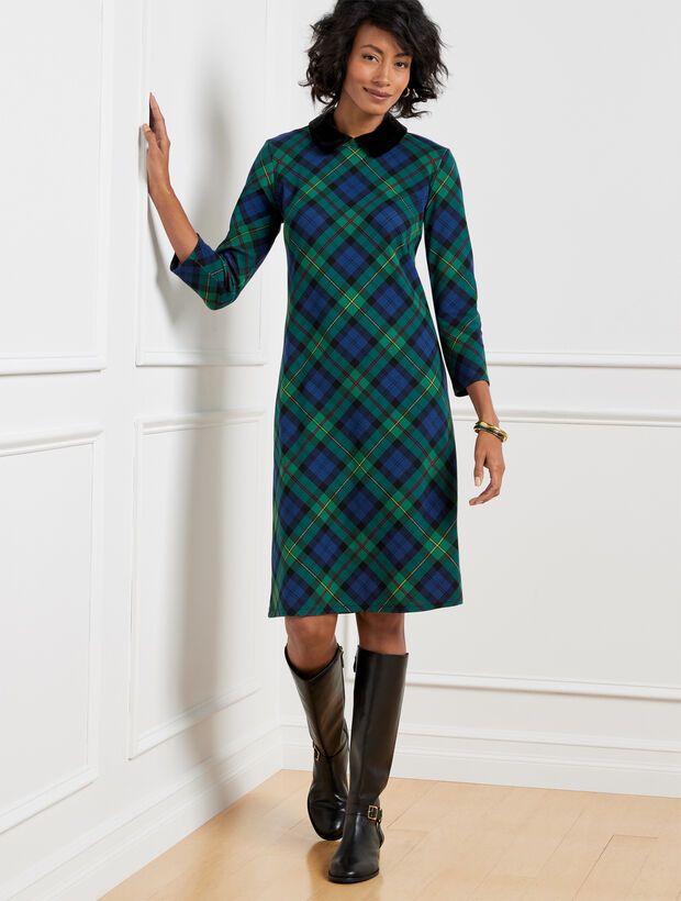 A-Line Dress - Black Watch Tartan | Talbots